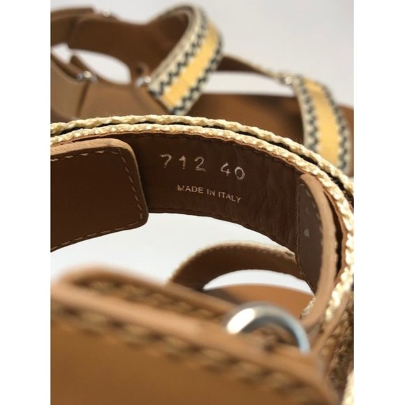 PRADA Jacquard And Leather Platform Espadrille Sandals Eu:40 - Picture 9 of 11